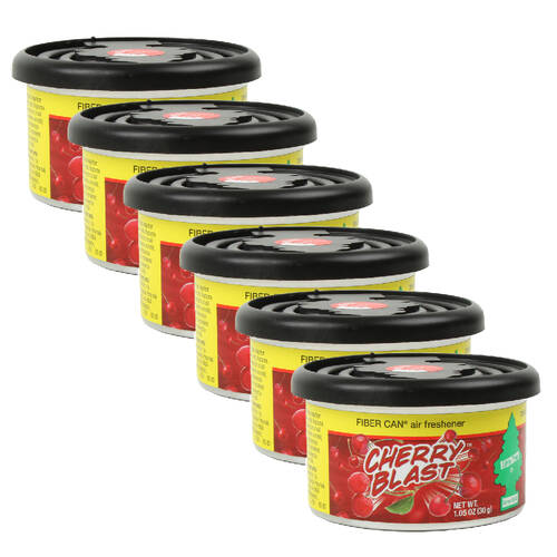 6PK Little Tree Fiber Can Car Air Freshener Fragrance 30g Cherry Blast
