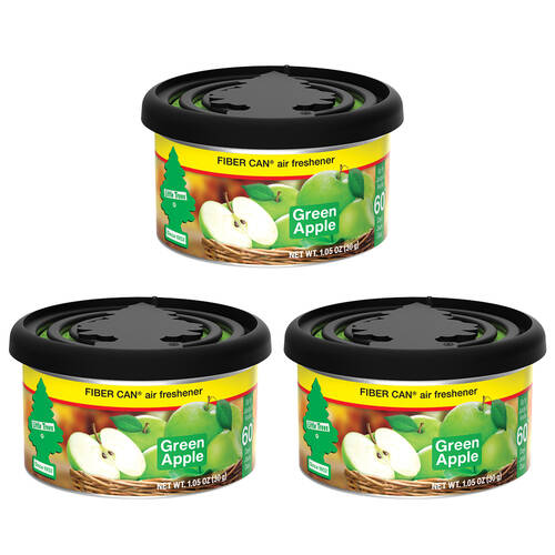 3PK Little Tree Fiber Can Car Air Freshener Fragrance 30g Green Apple