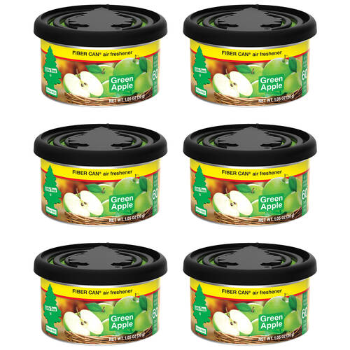 6PK Little Tree Fiber Can Car Air Freshener Fragrance 30g Green Apple