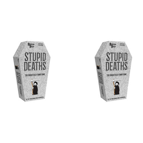 2PK Scholastic Stupid Deaths Tin Playing Card Game 2-4 Players 12Y+
