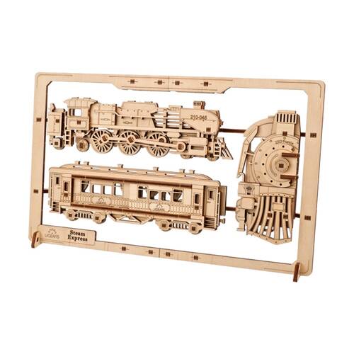 UGears Steam Express Model Wooden 2.5D Puzzle w/Display Stand 79pc 14y+