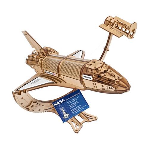UGears NASA Space Shuttle Discovery Wooden 3D Puzzle w/Telescope 315pc 14y+