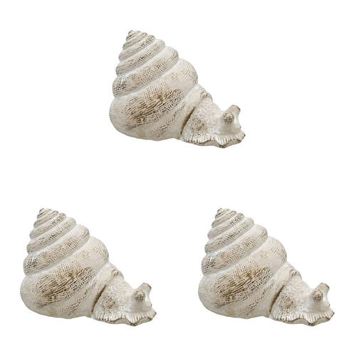 3PK Urban Ceramic Fable Snail Ornament Outdoor Garden Decor 16cm Bisque