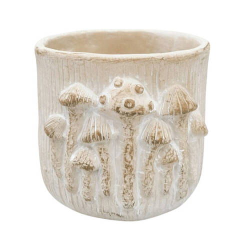 Urban Ceramic Fable Toadstool Outdoor Planter Pot Medium 16x19cm Bisque