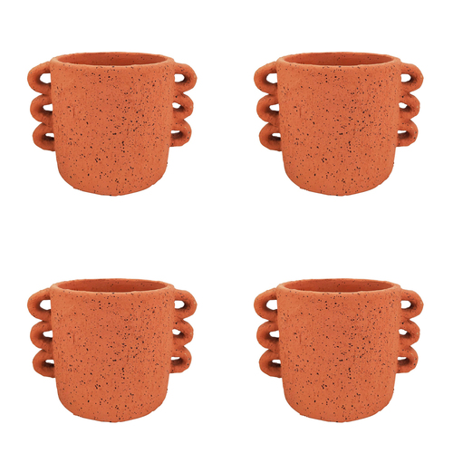 4x Urban Dayze Concrete 20cm Planter Pot Small - Sienna