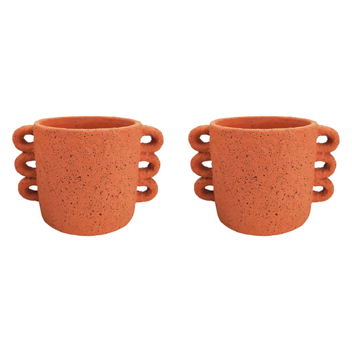 2x Urban Dayze 16.5cm Concrete Planter Pot Medium - Sienna