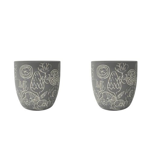 2x Urban Molly 13cm Concrete Pot Planter Small - Blue