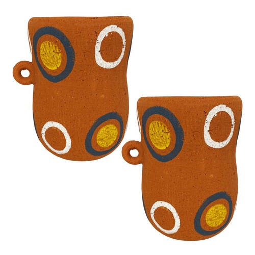 2x Urban Maliah Concrete Circle 25cm Planter Pot Large - Terracotta