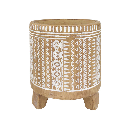 Urban 17cm Bass Aztec Squat Planter Garden Pot Medium - Raw