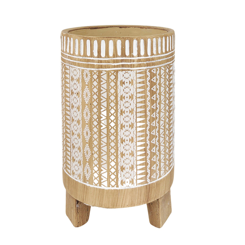 Urban 25cm Bass Aztec Tall Planter Garden Pot Large - Raw 