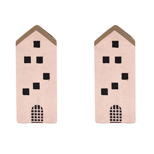 2x Urban Jonah House 11x24cm Concrete Tall Planter Pot - Pink