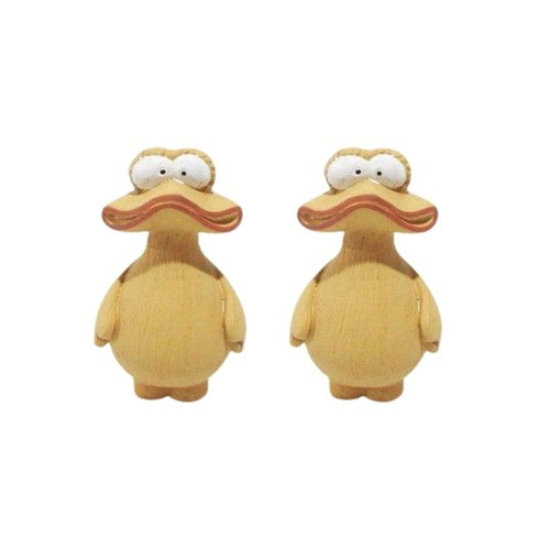 2PK Urban Concrete 15cm Duck Ornament Home Decor Medium - Yellow 