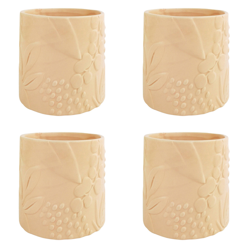 4x Urban Caprice Foliage 14cm Ceramic Planter Pot Medium - Blush