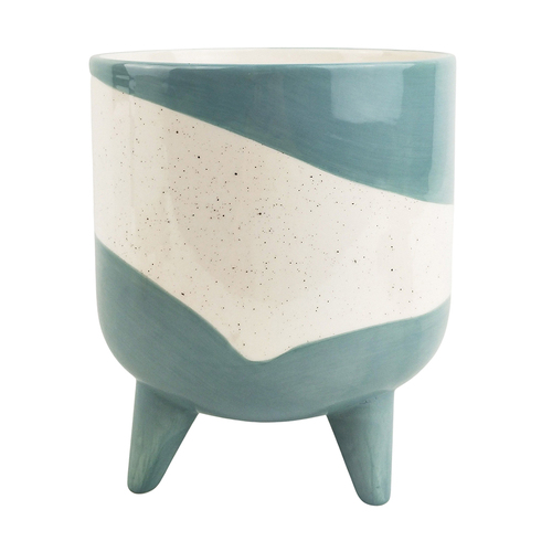 Urban Avery Ceramic 19.5cm Dot Planter w/ Legs Large - Blue