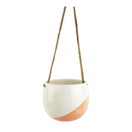 Urban Avery 14cm Ceramic Dot Round Hanging Planter Medium - Pink