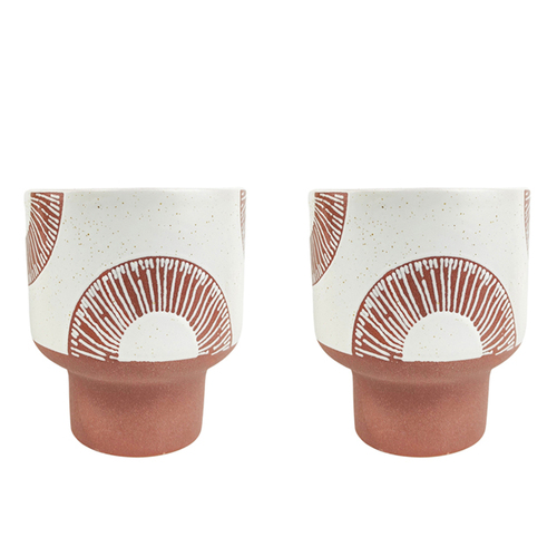 2x Urban Sophie 19cm Ceramic Planter Pot Large - Berry