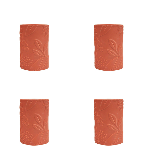 4x Urban Caprice Foliage 15cm Ceramic Plant/Flower Vase Small - Berry