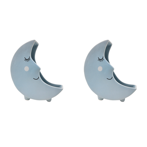 2x Urban Moon 22cm Ceramic Sitting Planter Flower Pot - Blue