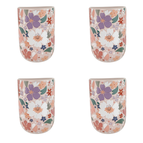 4x Urban Mae 10cm Ceramic Floral Magnet Planter Colourful Flower Pot