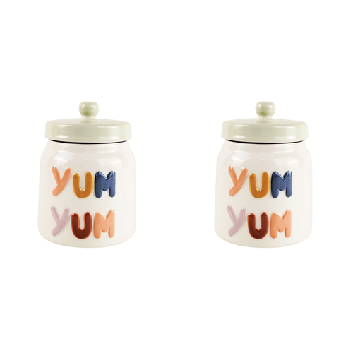 2x Urban 14cm Ceramic Yum Yum Treats/Snacks Jar Container - Asst