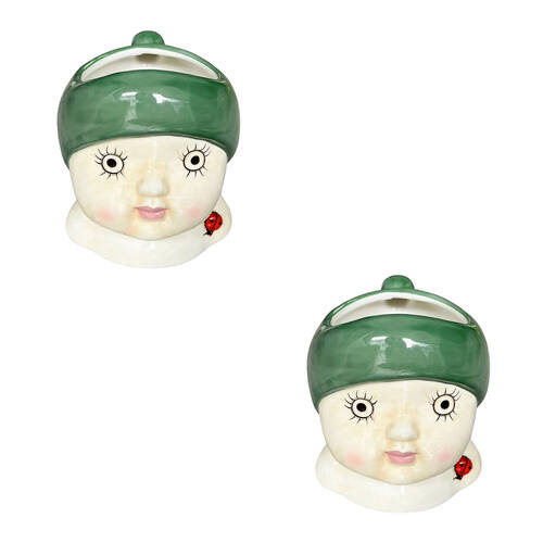 2PK Urban May Gibbs Gumnut Baby Home/Garden Plant Pot Green Planter 16cm