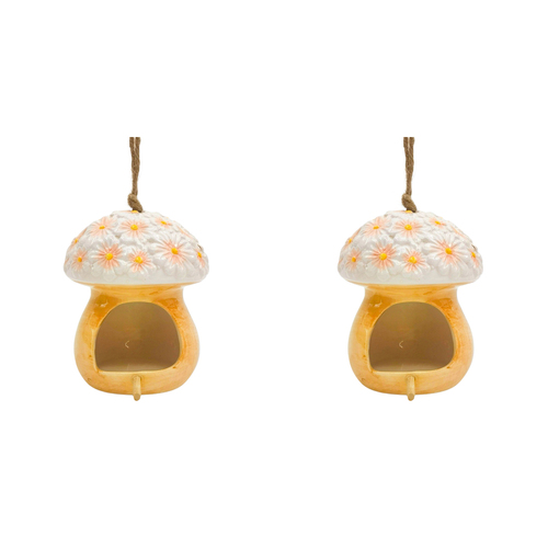 2PK Urban Daisy Bird Feeder Pink 14cm Home Decorative Garden Decor