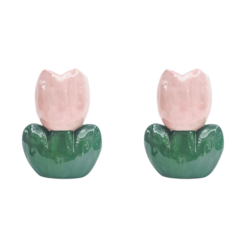 2PK Urban Tulip Vase Pink 21cm Decorative Home Kitchen/Lounge Decor