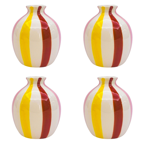 4PK Urban Halycon Vase Pink Red 10cm Decorative Home Decor
