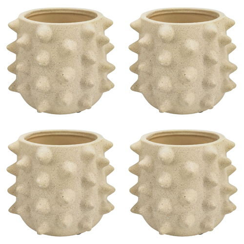 4x Urban Isaac Spike 12cm Ceramic Planter Pot Small - White