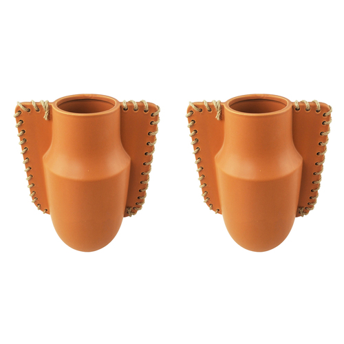 2x Urban Ainsley 31cm Ceramic Plant/Flower Vase Display Pot Large - Peach