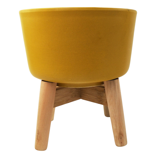 Urban Ainsley 23cm Ceramic Planter Pot w/ Legs Medium - Mustard