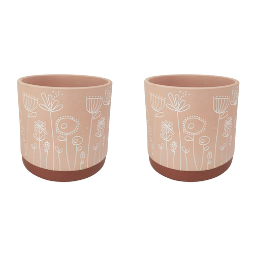 2x Urban Bree 14cm Ceramic Planter Flower Pot Medium - Pink