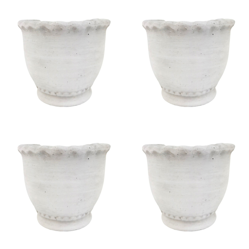 4x Urban Marie 9cm Ceramic Planter Flower Pot Small - White