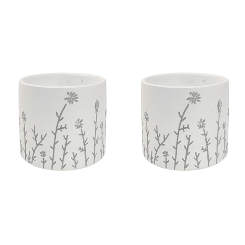 2x Urban Riya 10.5cm Ceramic Plant Pot Planter Small - White