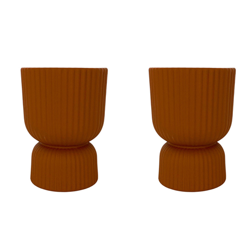 2x Urban Brooklyn Abstract 16cm Planter Pot Medium - Terracotta