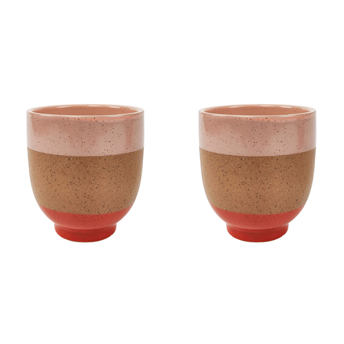 2x Urban 10cm Shyla Ceramic Planter Garden Pot Small - Umber