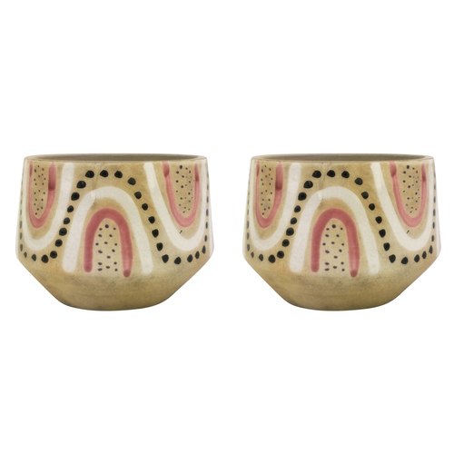 2x Urban Freya Tribal 14cm Ceramic Planter Pot - Medium