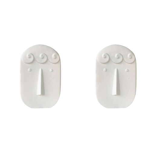 2x Urban Curly Hair Face 22cm Concrete Plant/Flower Vase Display Large - White