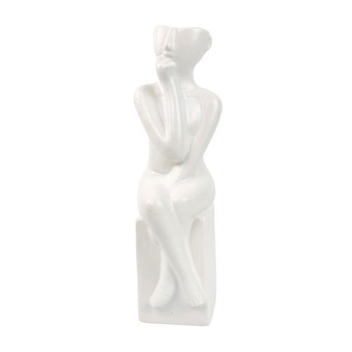 Urban Emerson 32cm Sitting Lady Ceramic Flower Vase - White