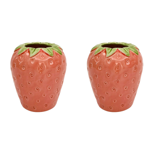 2PK Urban Strawberry Vase Pink 13cm Decorative Home Decor