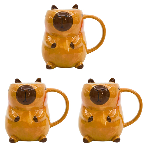 3PK Urban Capybara Mug Brown 13cm Home Kitchen Decor Drinkware