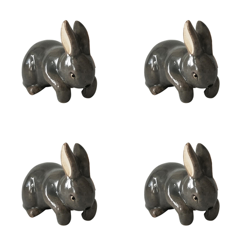 4x Urban 9cm Ceramic Bunny Pot Hanger Figurine - Assorted