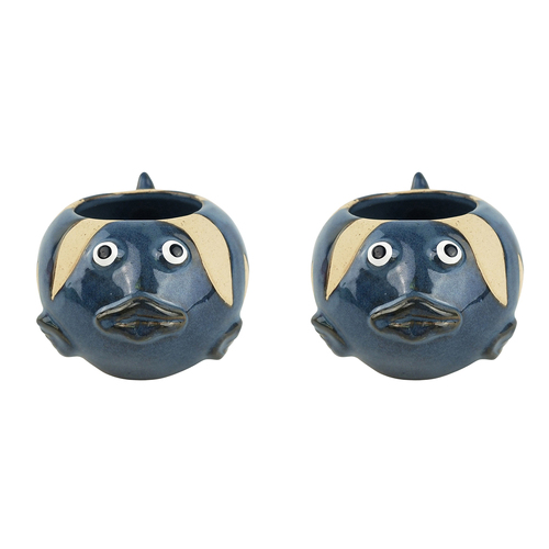 2x Urban Shelby 14cm Ceramic Planter w/ Legs Pot Small - Terracotta
