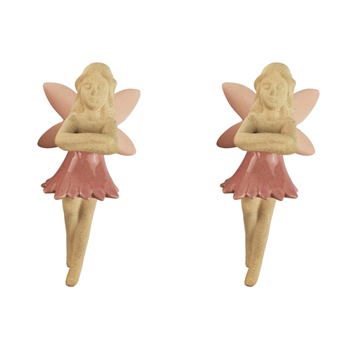 2x Urban 8cm Ceramic Fairy Pot Hanger Figurine - Assorted