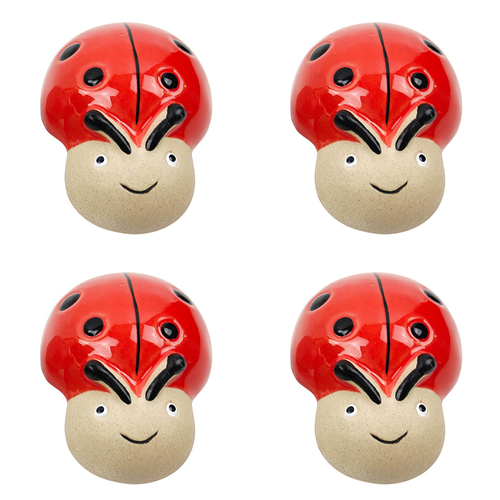 4x Urban 7cm Ceramic Lady Bug Pot Hanger Figurine Decor - Assorted