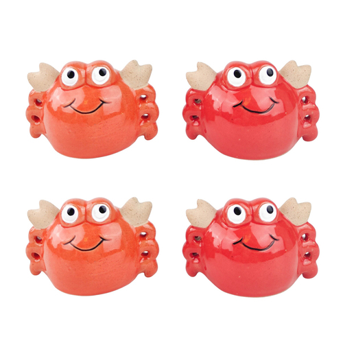 4x Urban 8cm Crab Ceramic Pot Hanger Garden Decor - Assorted