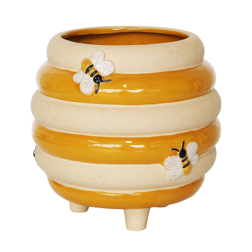 Urban 15cm Beehive Ceramic Planter Honeycomb Small - Sand