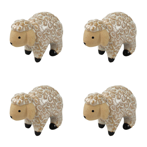 4x Urban 8.5cm Ceramic Sheep Pot Hanger Figurine Decor - White