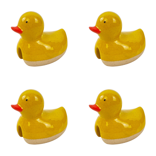 4x Urban 8cm Ceramic Ducky Pot Hanger Figurine Decor - Yellow
