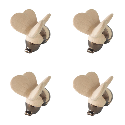 4x Urban 7cm Ceramic Bee Pot Hanger Figurine Decor - Gold